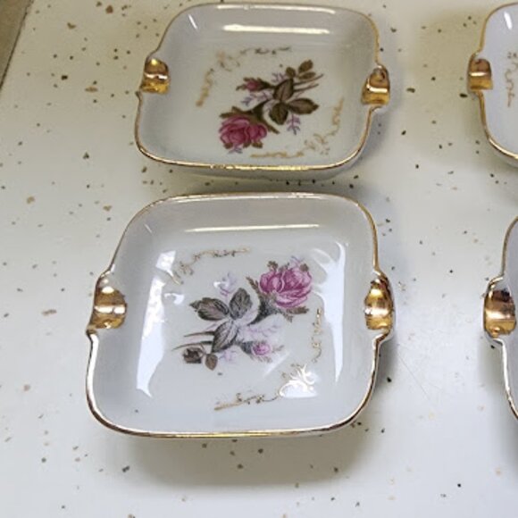 Royal Sealy Japan Porcelain Moss Ross- Set of 4 Ashtrays/Trinket Trays - Picture 2 of 3